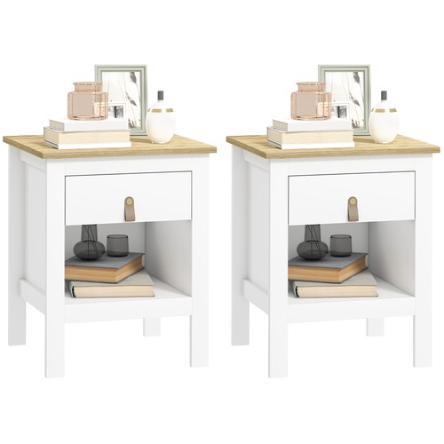 Homcom set comodini con - set, 2