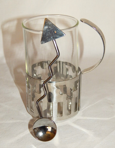 Bicchiere tè con supporto - bicchiere,