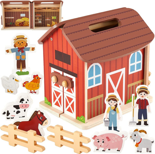 Set animali fattoria legno - in,