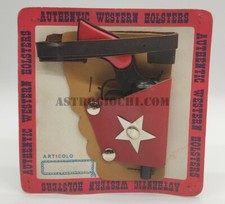 MONDIAL GIUBBE ROSSE PISTOLA GIOCATTOLO FONDINA WESTRN HOLSTERS VINTAGE '60