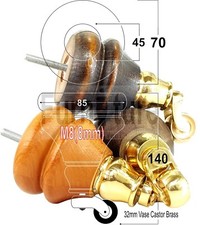 4x Piedini Ruota Legno