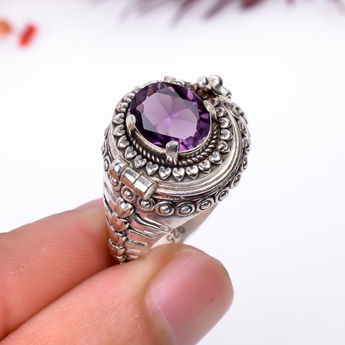 Anello veleno ametista fatto - , a