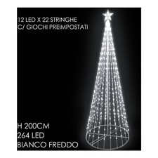 General Trade Albero giochi di luce (H200 cm) CONO 264 luci - LED Bianco freddo