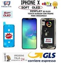 IPHONE X ( 10 ) DISPLAY " SOFT OLED " TOUCH SCREEN FRAME PARI  ORIGINALE GLS