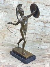 Vintage Nude Maschio Bronzo Borghese Warrior Grand Tour Scultura Statua 16 " Nr