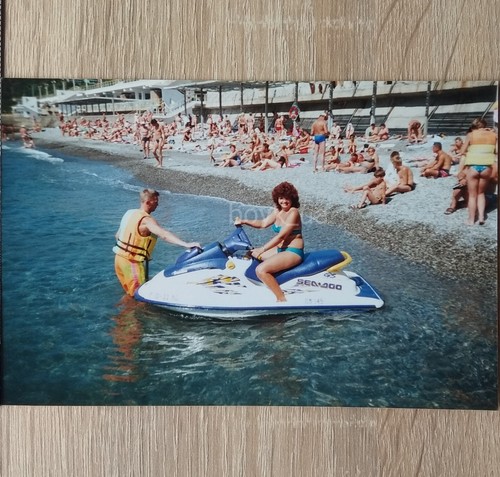 Donna equitazione mare scooter - mare,