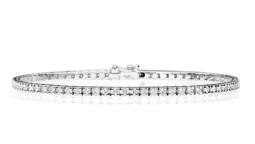 Bracciale tennis oro 18kt con - bracciale,