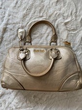 Borsa a mano MIU MIU tote bag logo champagne oro autentica usata dal Giappone