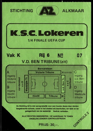 Biglietto 1981 ksc - az, vs.