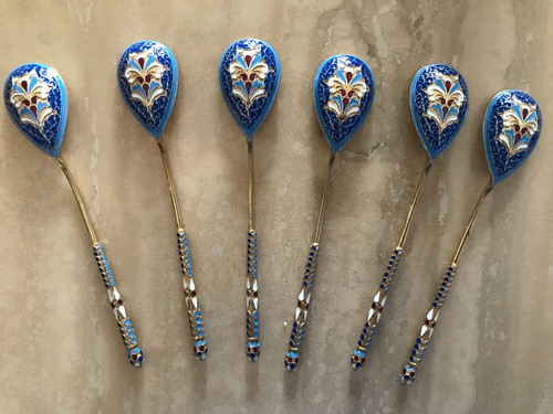 Cloisonne cuilleres emaux - 6,