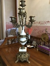 candelabro ottone e marmo di Carrara.