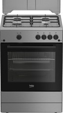 Beko Cucina a Gas con Forno a Gas 4 Fuochi 60x60 cm Inox e Nero FBG62010DX