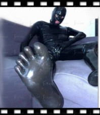 Body intero gatto lattice con cappuccio punta calze zip posteriore unisex personalizzato B61