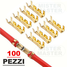 CONNETTORI PER CAVI ELETTRICI A CRIMPARE A FORMA DI U -  100 PEZZI