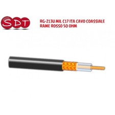 RG-213U MIL C17 ITA CAVO COASSIALE RAME ROSSO 50 OHM (Prezzo rif. al Metro)