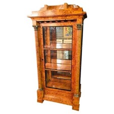 Q `Antico Tripartito Vetrina IN Vetro Stile Biedermeier Dal 20.JH Pernice