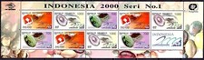 Indonesia 1997 Minerali Estrazione Gemme Preziose Foglio MNH