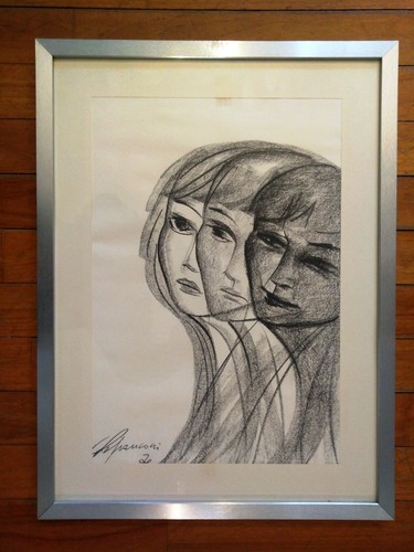 Disegno carboncino visi di - carboncino,