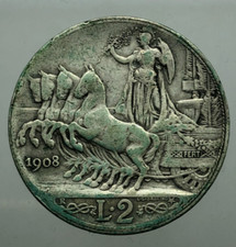 2 Lire QUADRIGA VELOCE  1908