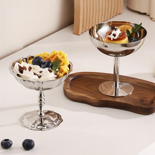 Tazze gelato acciaio argento - gelato,