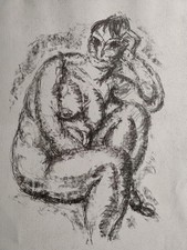 Futurismo Cristoforo De Amicis Litografia prova d'autore figura in cornice 70x50