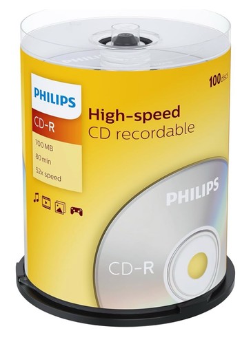 100x philips 700mb - 700mb,, 80min