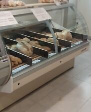 BANCO PANE PIZZA, STRUTTURA LEGNO ACCIAIO, 2 ANTE IN VETRO ARROTONDATE APRIBILI