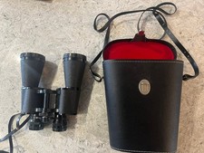 Binocolo Zenith 10x50 con copriobiettivo originale, cinghie e custodia in pelle e collo