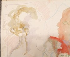 UGO ATTARDI, "Volti di Donna" tecnica mista su cartone, 1966 firmato e datato