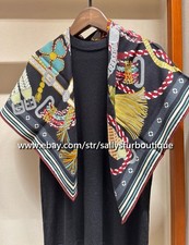 Sciarpa Sallys 70% cashmere e 30% seta nappe cintura stampa 2 facce stola scialle 35"