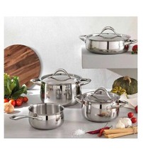 Batteria Pentole Brandani 7 Pezzi Acciaio Inox Professional Anche Per Induzione