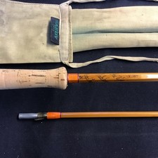 Rara canna da pesca a mosca salmone leggera Hardy The Wye 11 piedi vintage