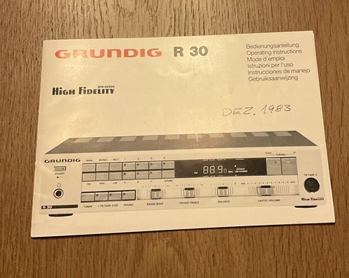 Grundig r30 manuale - grundig,