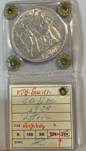 Veiii lire argento 1928 - nl*, 20