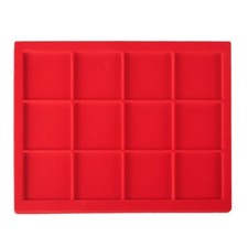 VASSOIO MEDIO per monete in FLOCCATO ROSSO – 12 caselle 45×45 mm spessore 5mm
