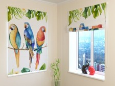 tenda a pacchetto ARREDALACASA con i pappagalli - MISURE PERSONALIZZABILI
