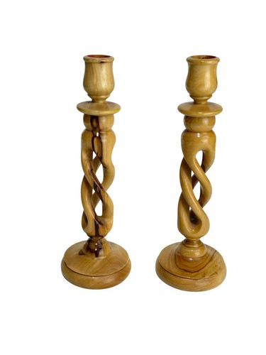 Portacandele legno ulivo