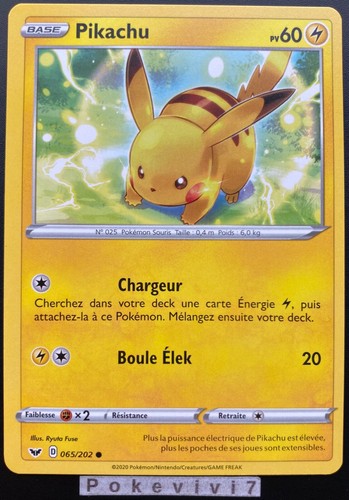Carte pokemon pikachu 065 - pokemon, 065/202
