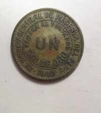 1943 Peru 1 SOL DE ORO  Nice