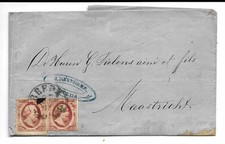OLANDA , LETTERA  DA BREDA PER MASTRICHT  , 1857 .