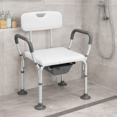 Sgabello bagno alluminio - in,
