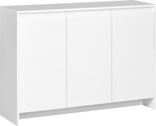 DecHome Madia Moderna Design 120x85h in Legno con 12 Ripiani Interni Bianco