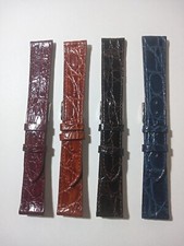 CINTURINO PELLE VERO COCCODRILLO EXTRA PIATTO NUOVO 19 / 16 mm. HANDMADE ITALY