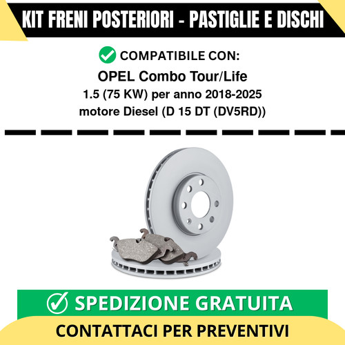 Kit freni posteriori per opel - posteriori,