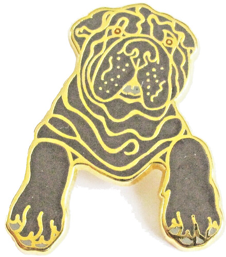 Pin chien sharpei - chien, bleu
