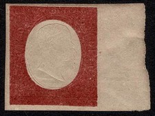 SARDEGNA 1854 - 40 CENT ROSSO MATTONE N 12 BORDO FOGLIO MNH RAYBAUDI MF73608