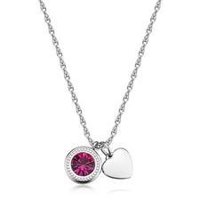 Collana Cuore Ragazza Fucsia