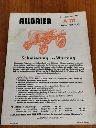 Orig allgaier porsche a111 - orig.,