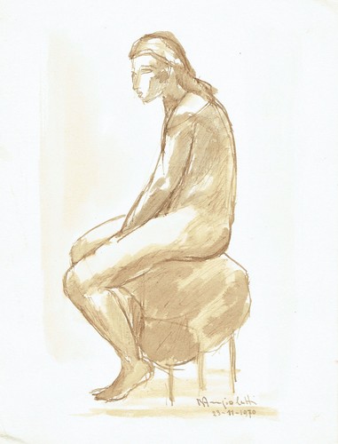 Nudo femminile donna seduta - femminile,