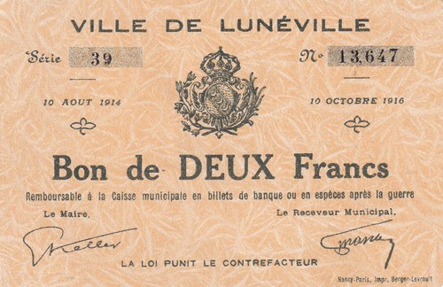 France francs ville de - 2,